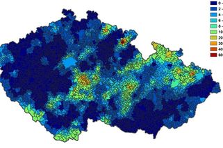Mapa ukazuje, které části Česka nejvíce postihla havárie v Černobylu - Novinky